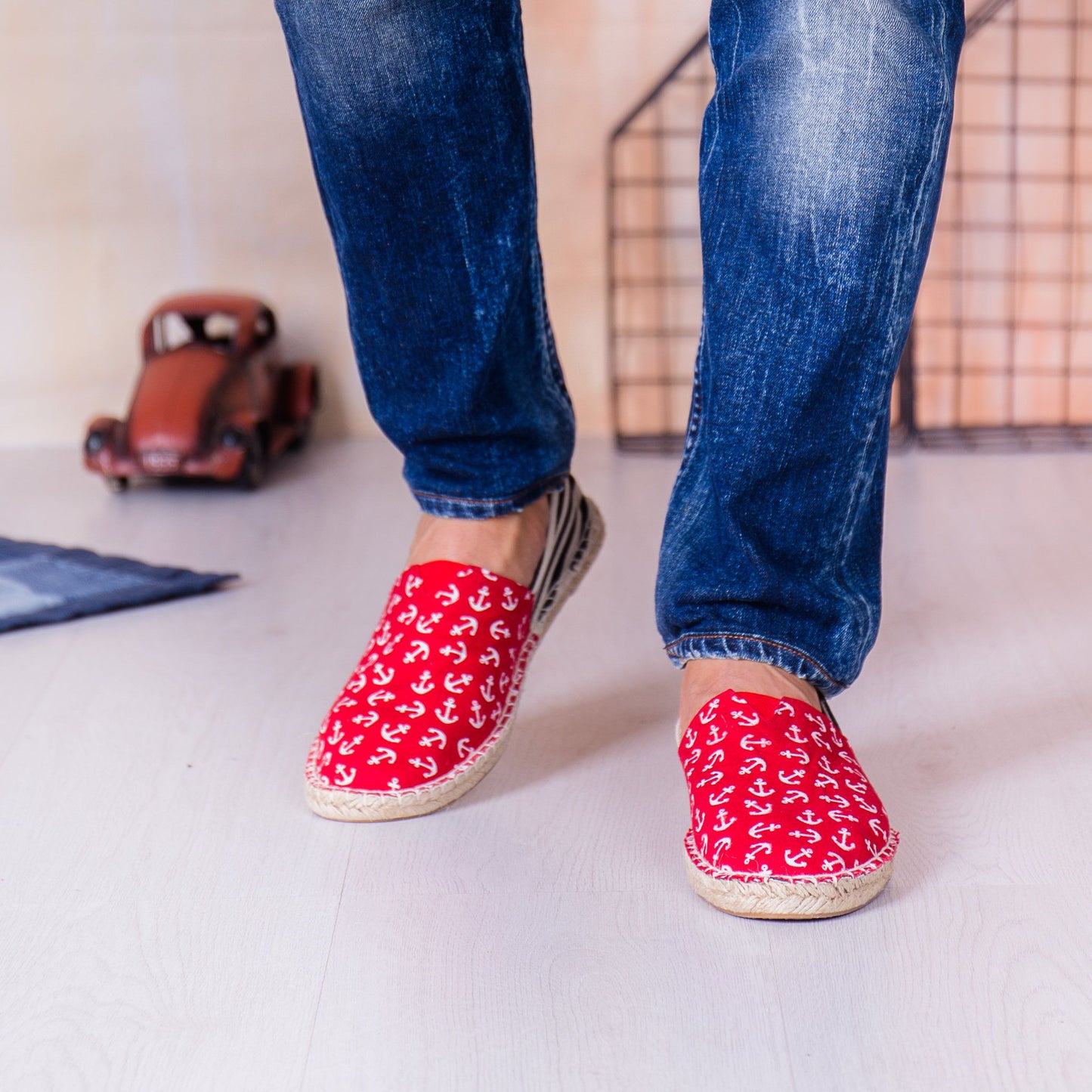 Мъжки червени еспадрили - Rivano - Red