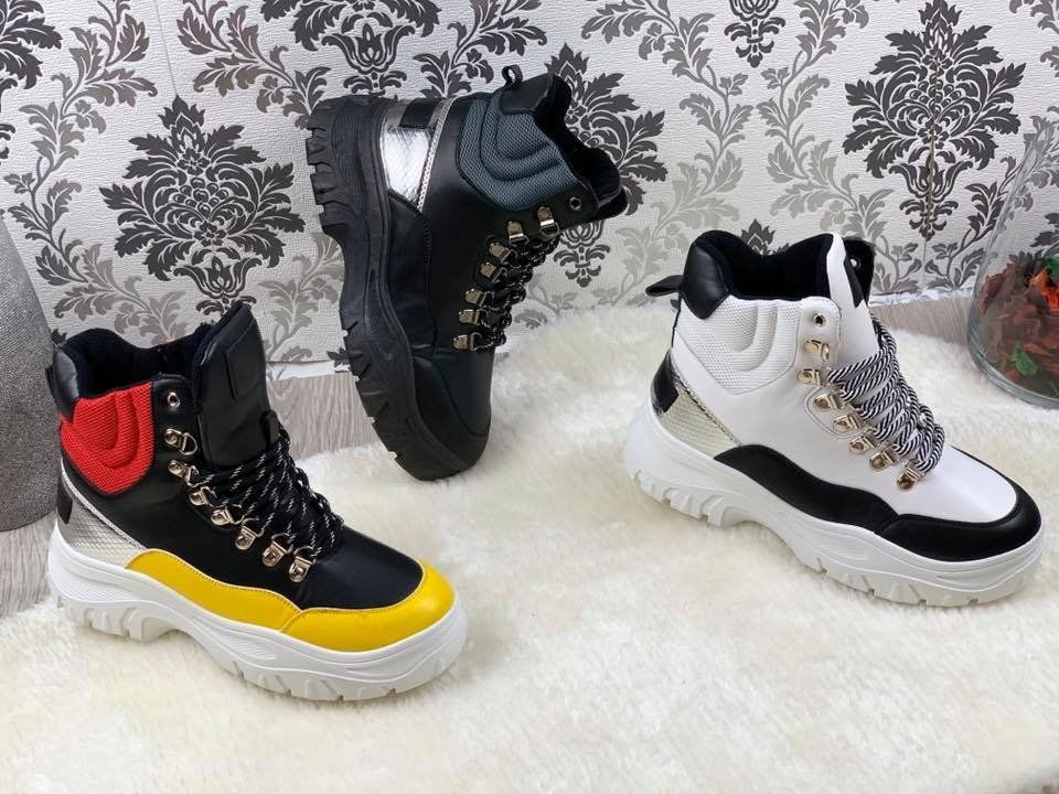 Дамски високи, бели маратонки - Imagine - White