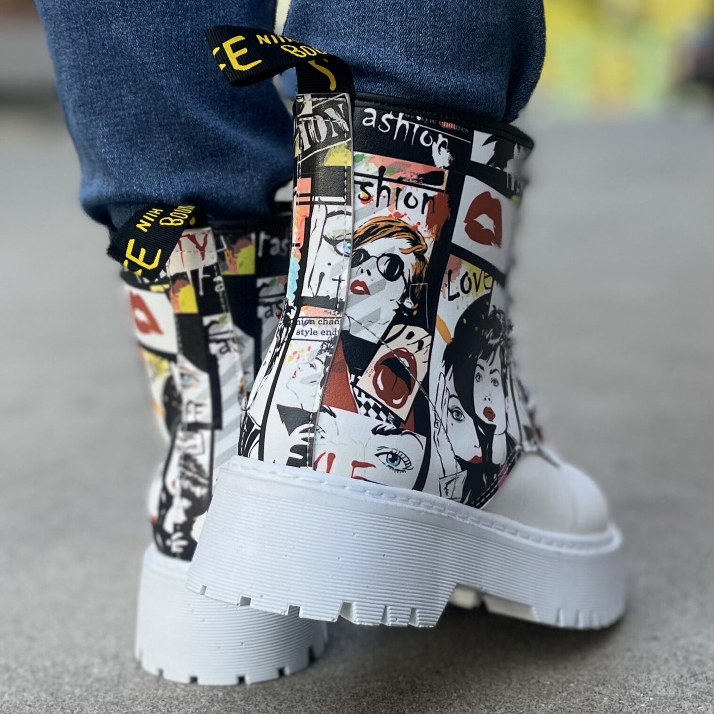 Дамски бели боти - Faces - White