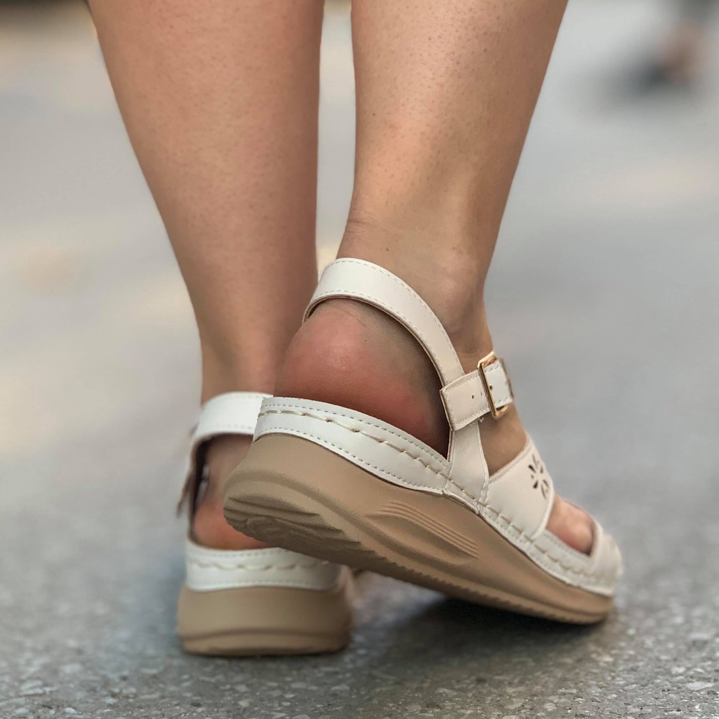 Дамски бели сандали - Adonica - White