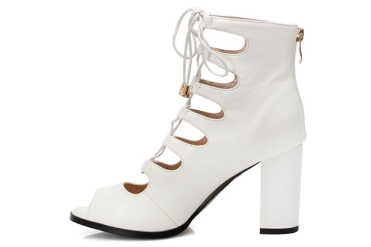 Дамски бели сандали на ток - Palila - White