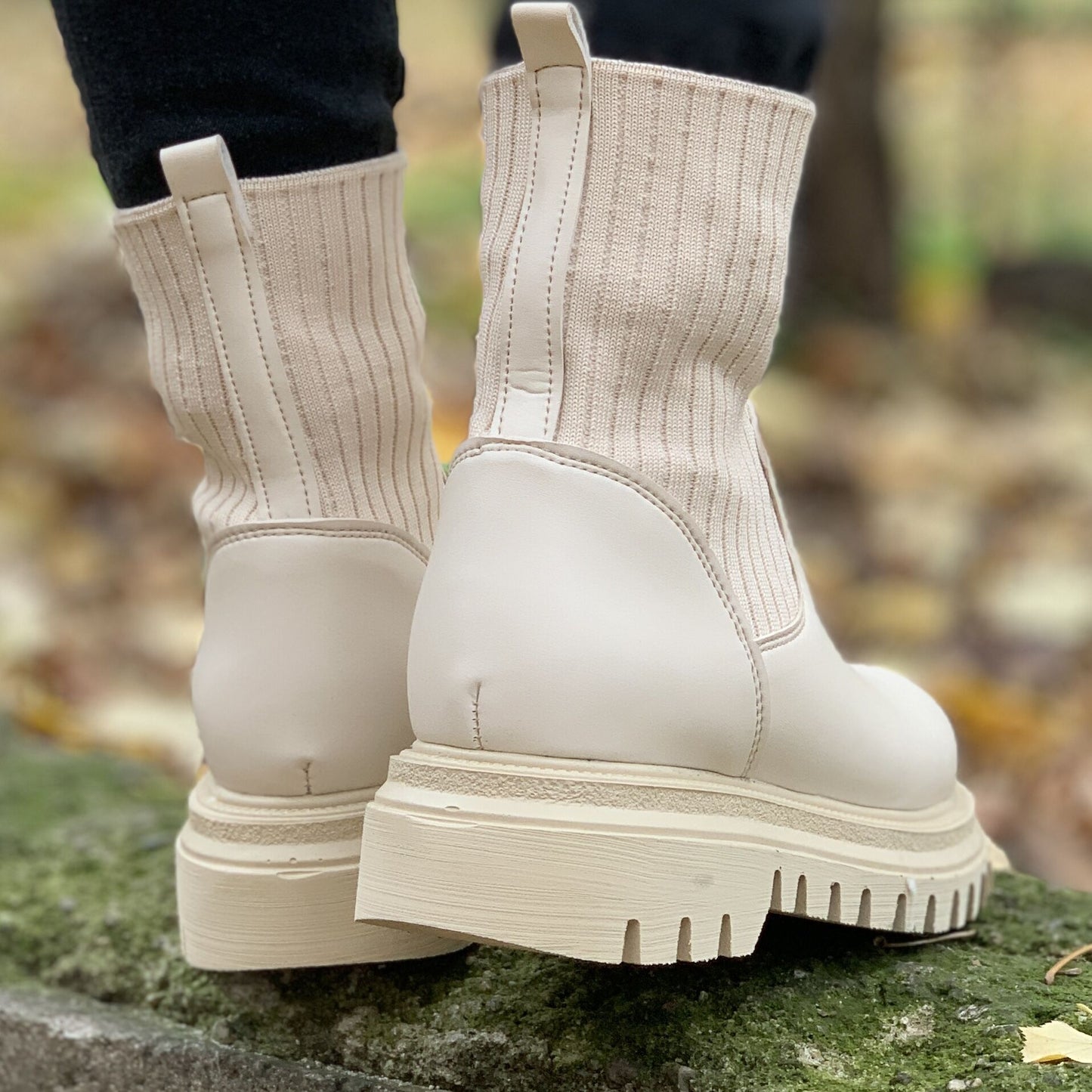 Дамски бежови боти - Kristin - Beige