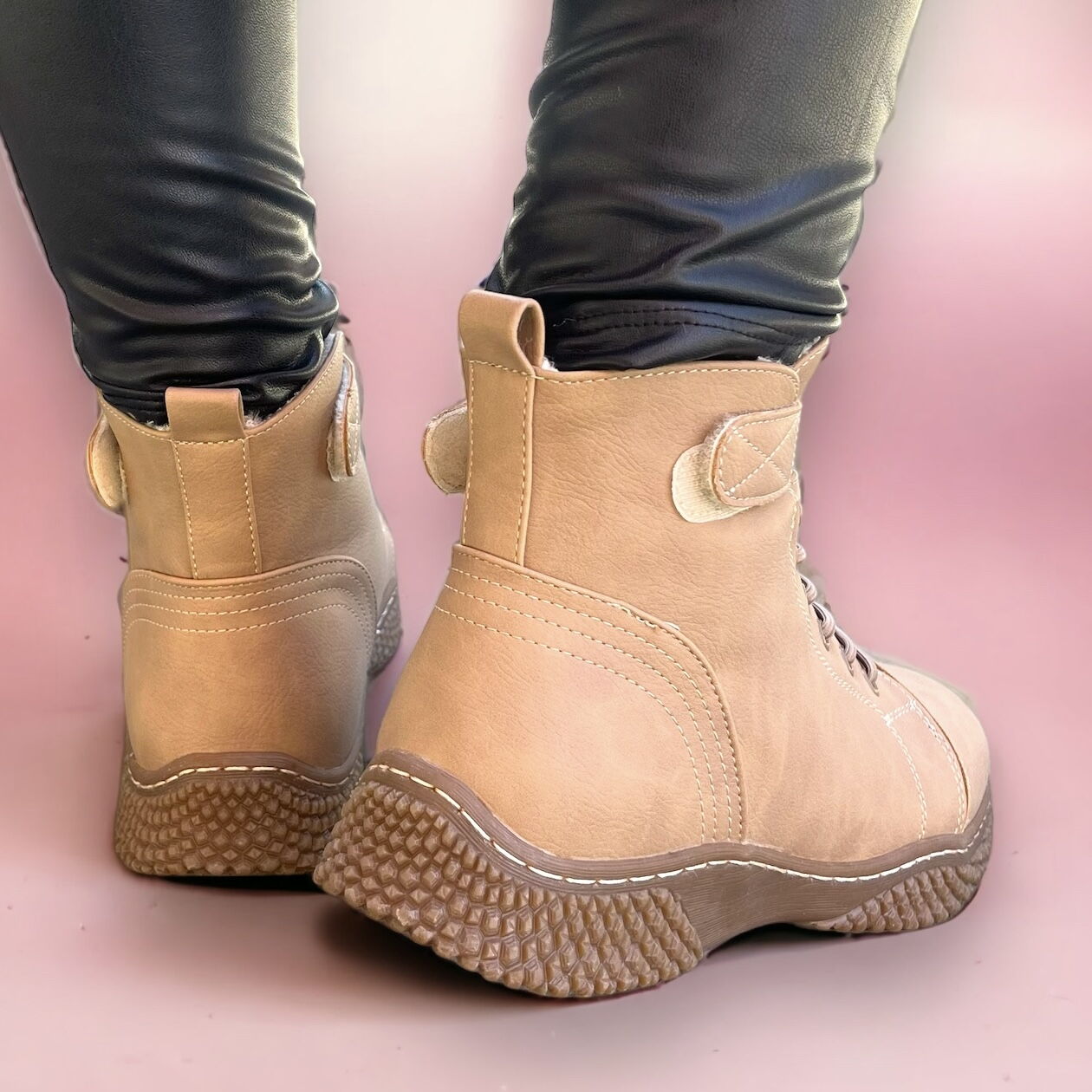 Дамски бежови боти - Scarlett - Beige