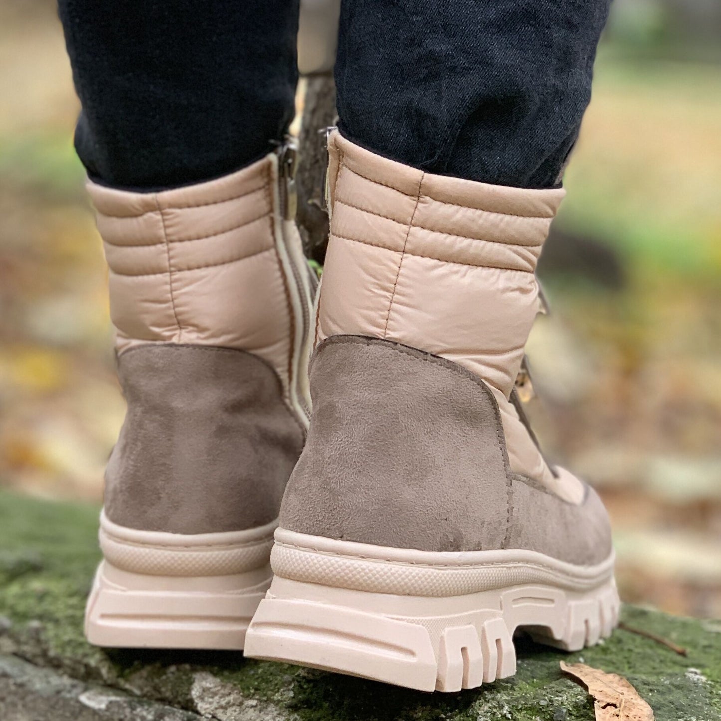 Дамски бежови боти - Zarina - Beige