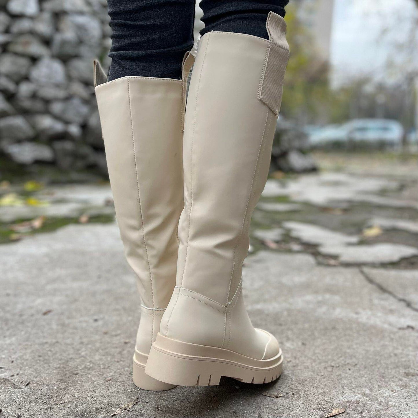 Дамски бежови ботуши - Anevay - Beige