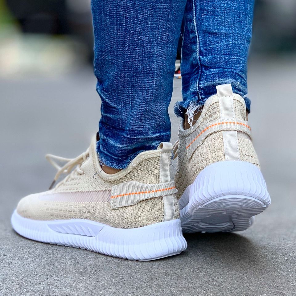 Дамски бежови маратонки - Amelie - Beige