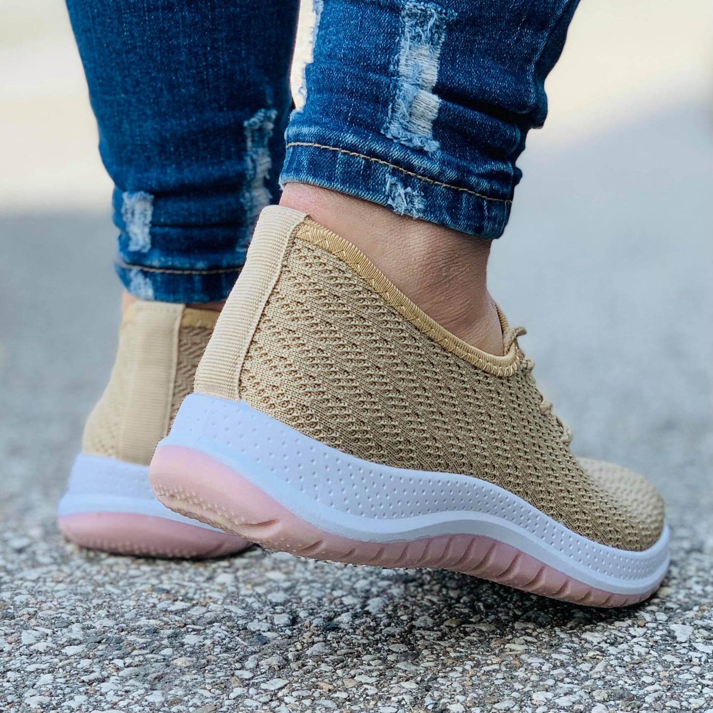 Дамски бежови маратонки - Stella - Beige