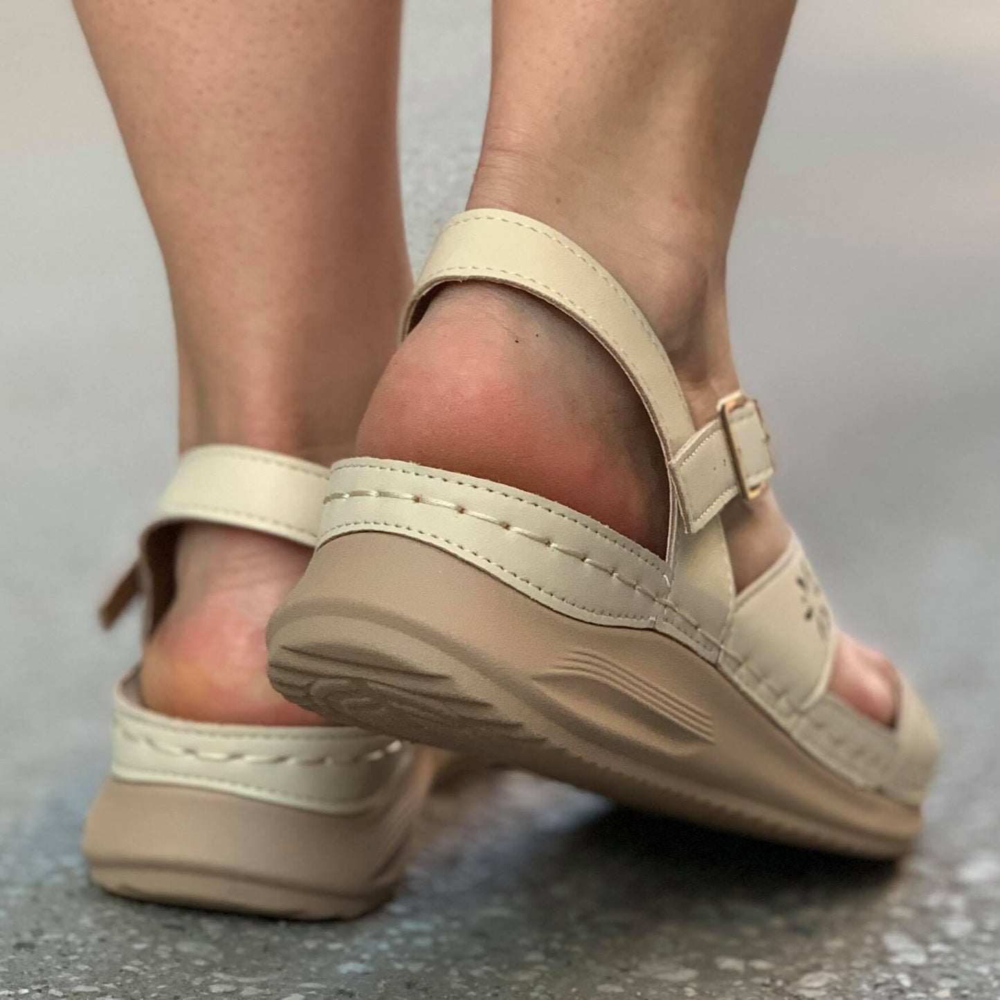 Дамски бежови сандали - Adonica - Beige