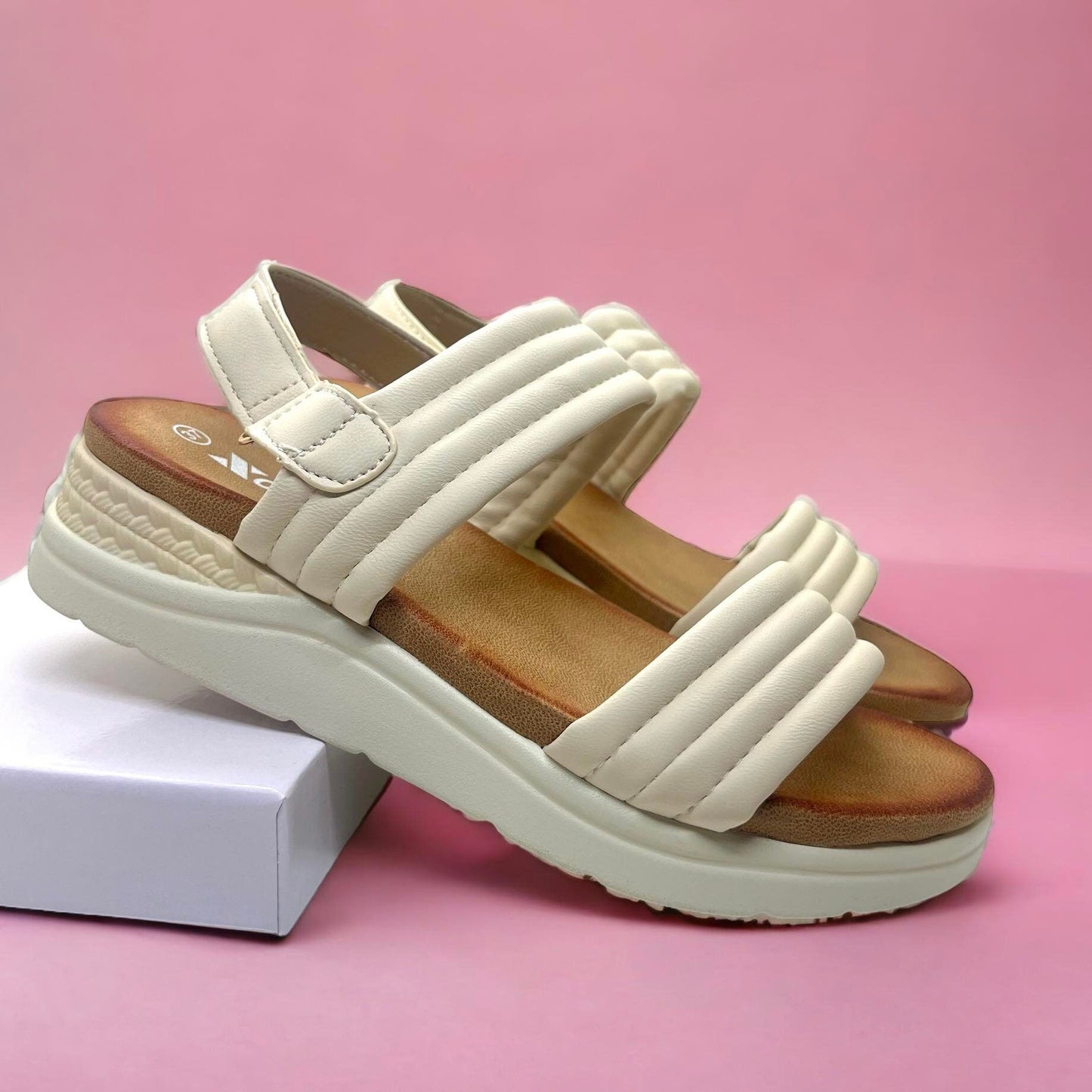 Дамски бежови сандали - Samanta - Beige