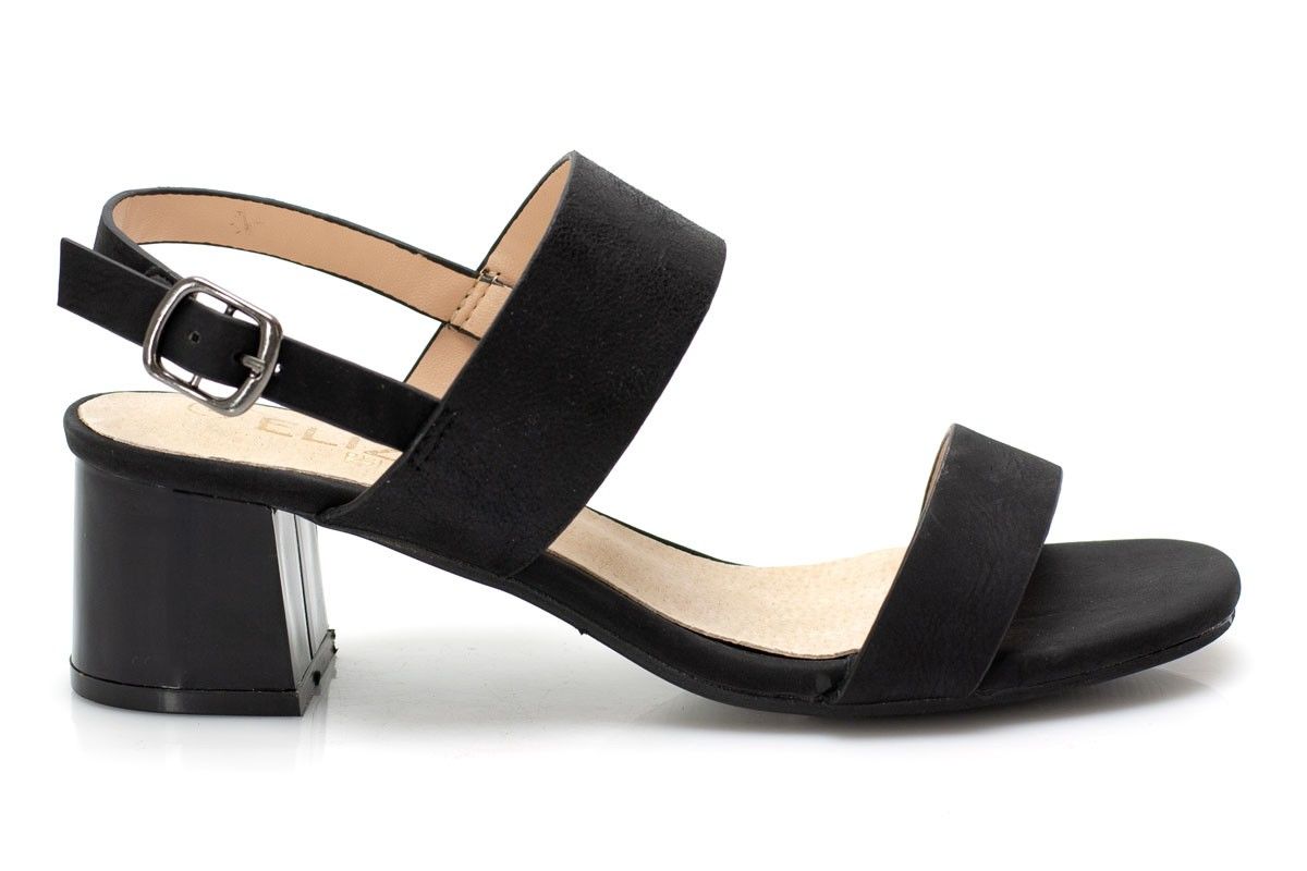 Дамски черни сандали на ток - Marnie - Black