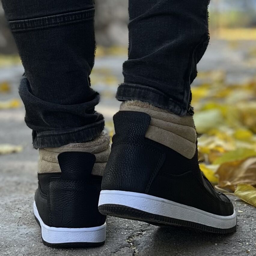 Мъжки черни боти - Robbie - Black - White