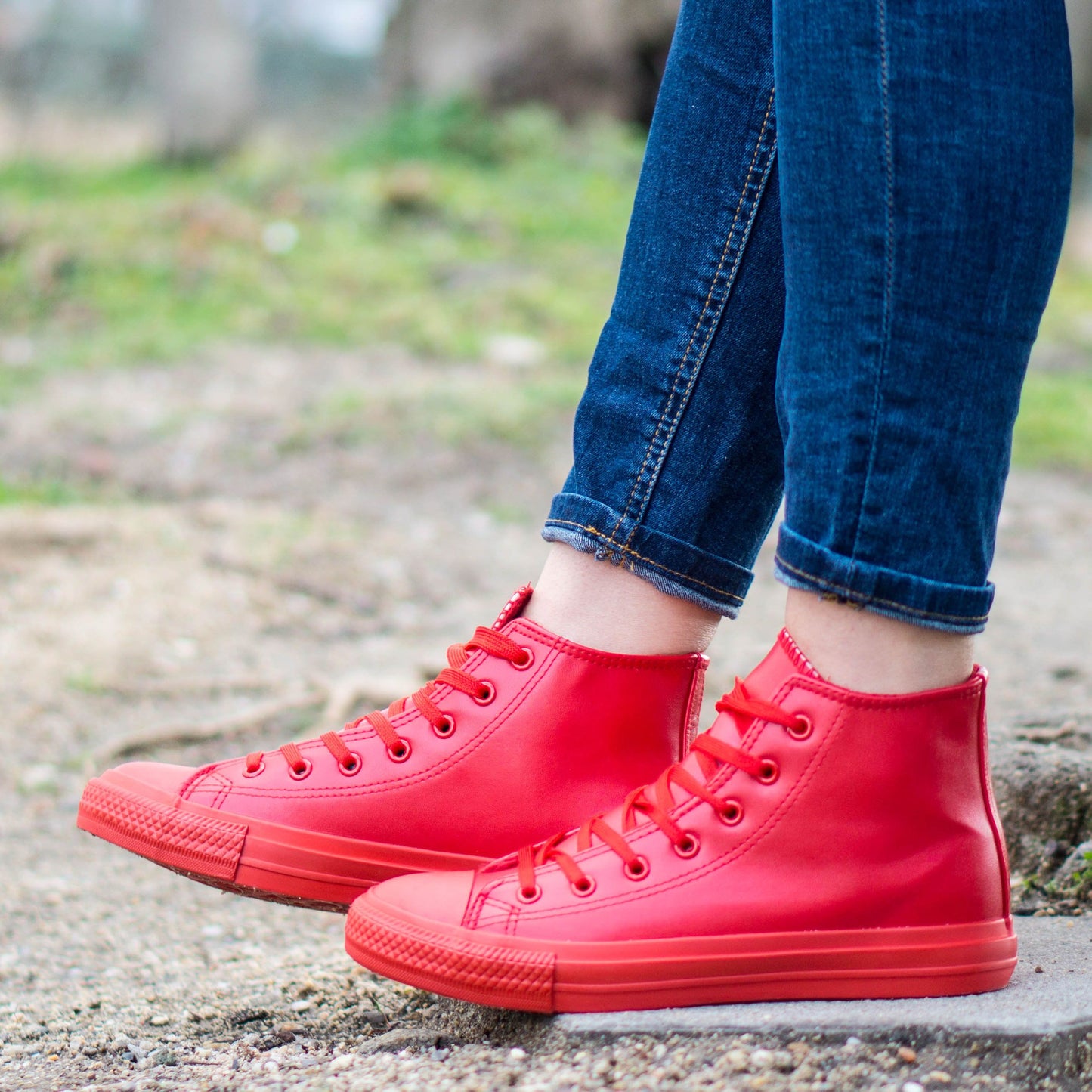 Дамски високи червени кецове - Nikol - Red