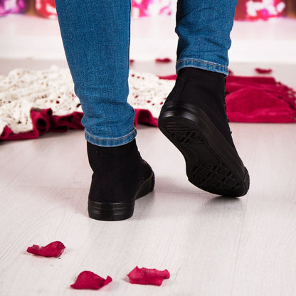 Дамски високи черни кецове - Nikol - Nero