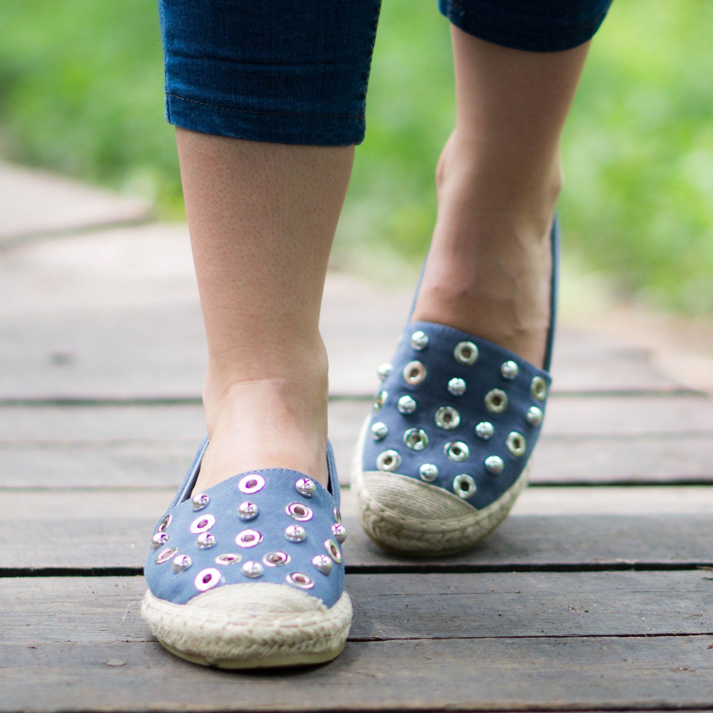 Дамски сини еспадрили - Jana - Blue