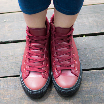 Дамски високи кецове в цвят бордо  - Nikol - Wine - Black