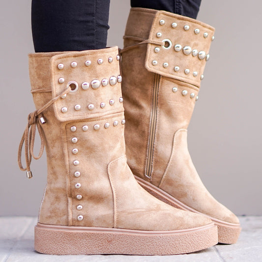 Дамски кафяви боти - Hailey - Brown