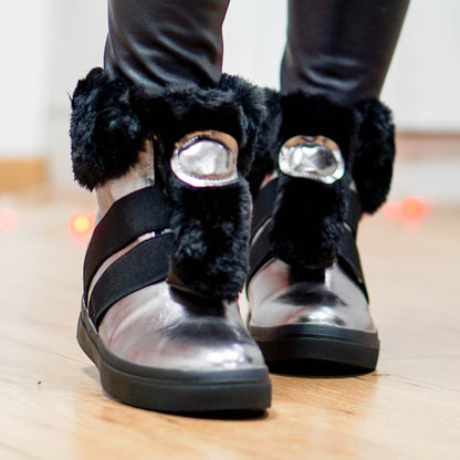 Дамски боти  в цвят графит - Malana - Gun Color