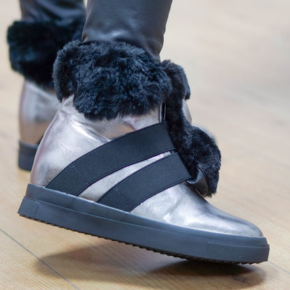 Дамски боти  в цвят графит - Malana - Gun Color