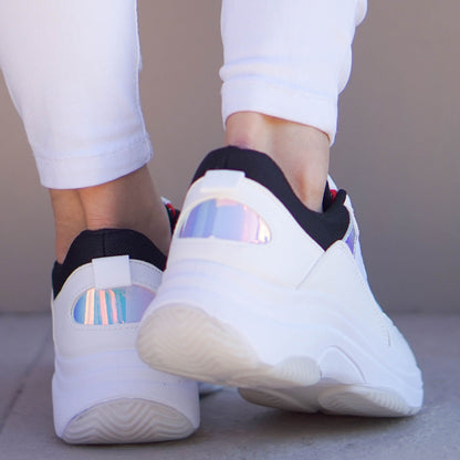 Дамски бели маратонки - Sabrina - White - Black