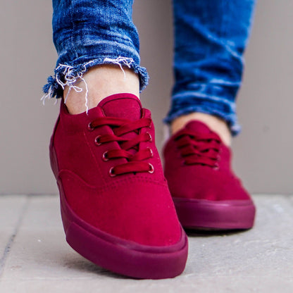 Дамски кецове в цвят бордо - Anna - Wine