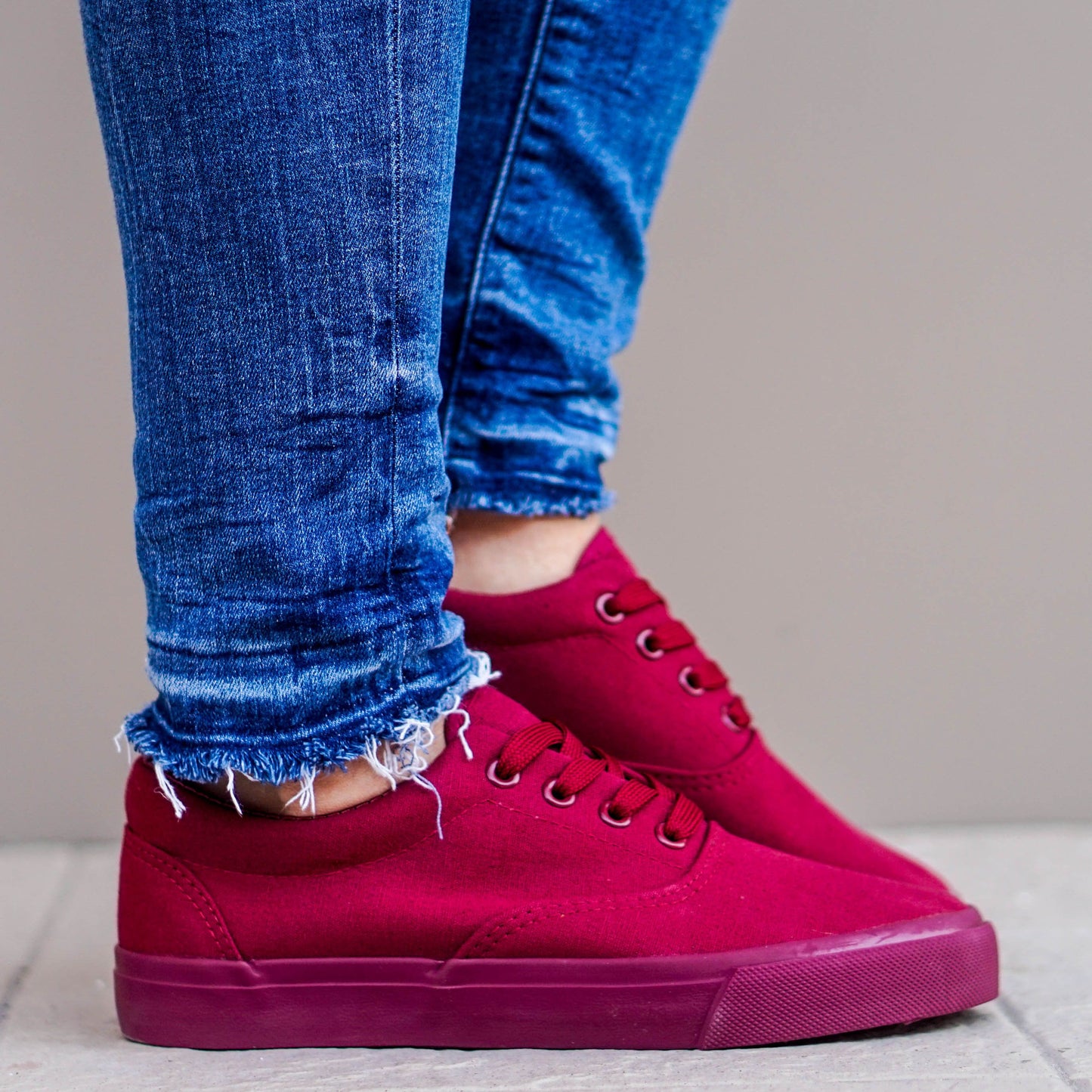 Дамски кецове в цвят бордо - Anna - Wine