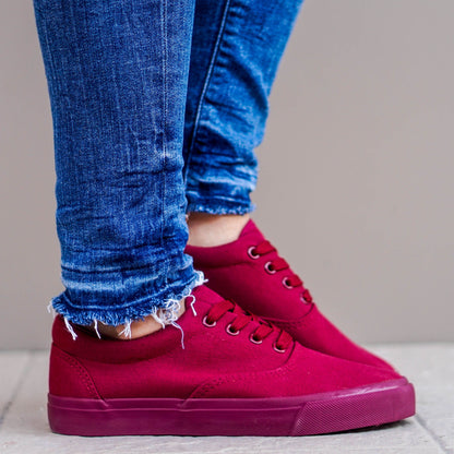 Дамски кецове в цвят бордо - Anna - Wine