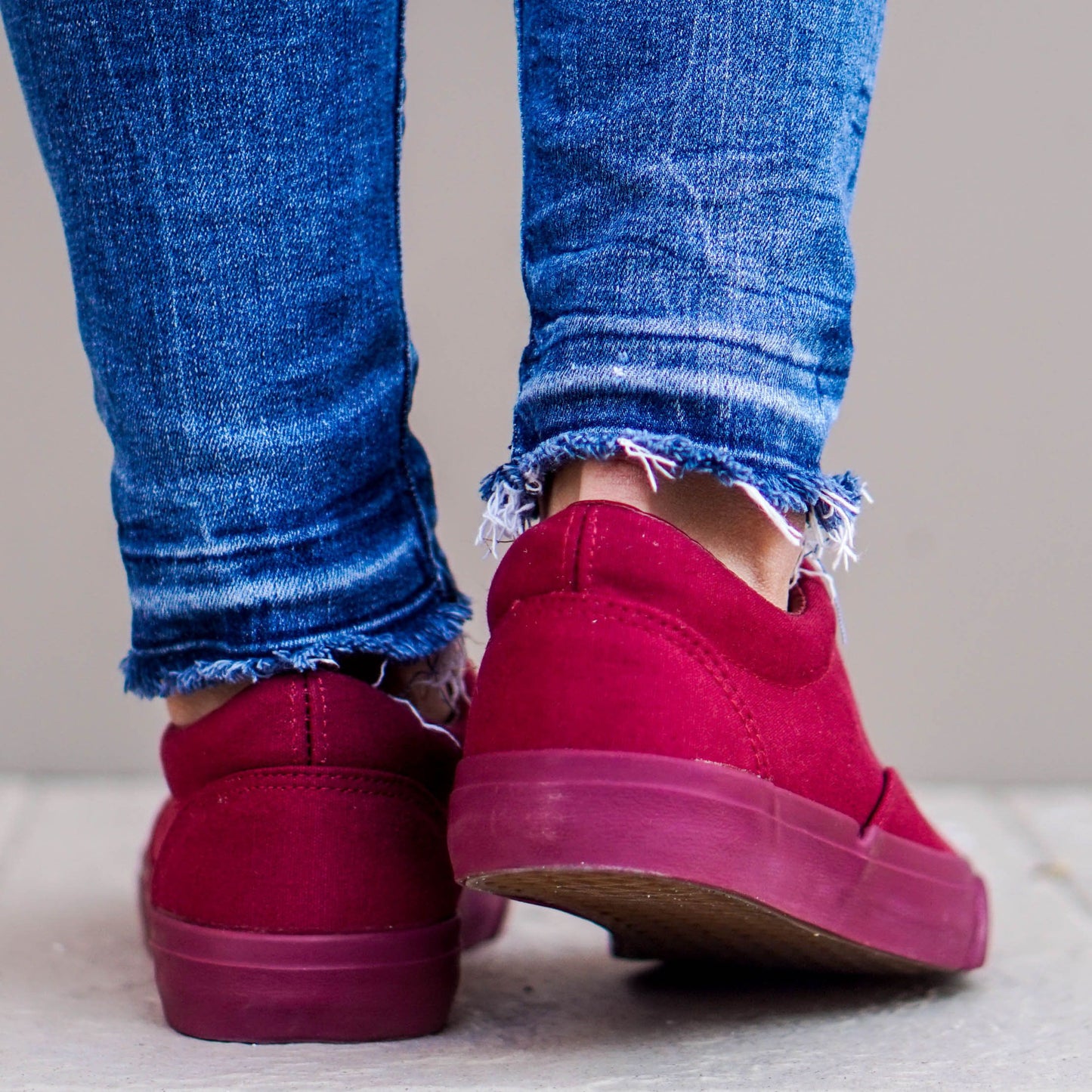 Дамски кецове в цвят бордо - Anna - Wine