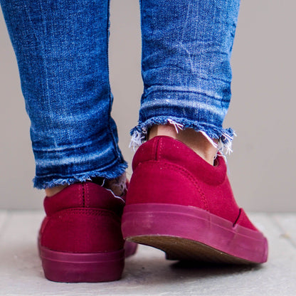 Дамски кецове в цвят бордо - Anna - Wine