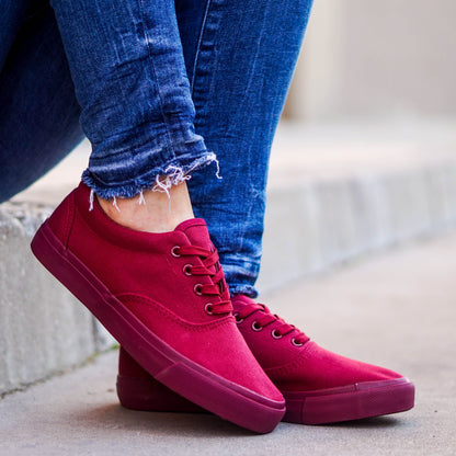 Дамски кецове в цвят бордо - Anna - Wine