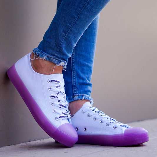 Дамски бели кецове - Magic - Purple