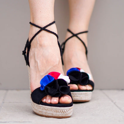 Дамски черни сандали на платформа - Charlee - Black