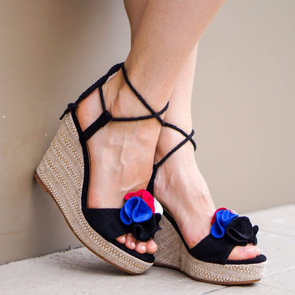 Дамски черни сандали на платформа - Charlee - Black