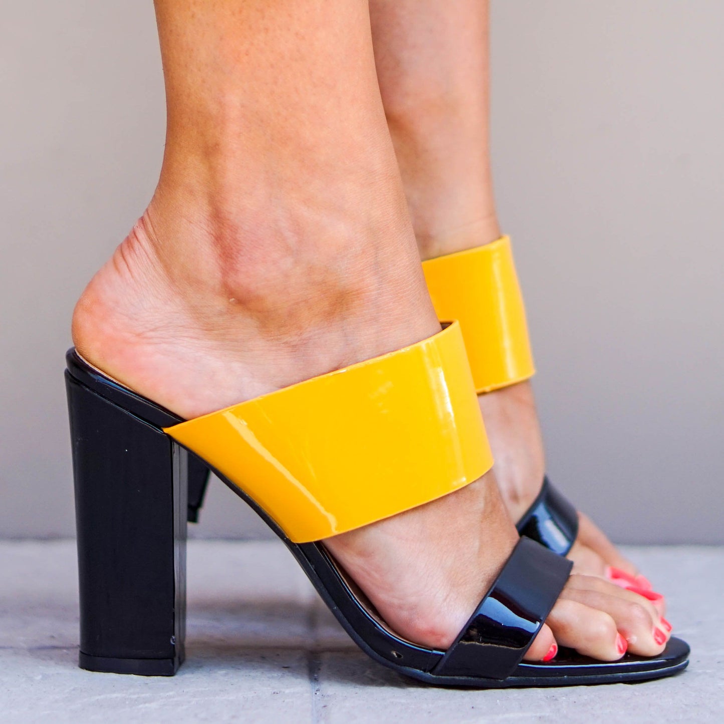 Дамски жълти сандали на ток - Rishelle - Yellow