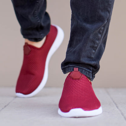 Мъжки мрежести, маратонки в цвят бордо Lenno`19 - Wine