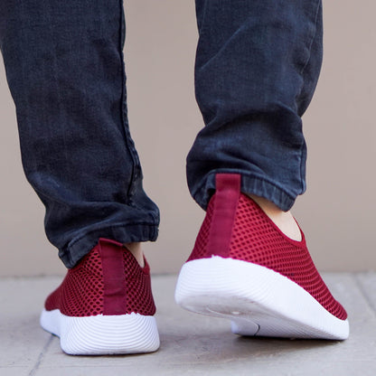 Мъжки мрежести, маратонки в цвят бордо Lenno`19 - Wine