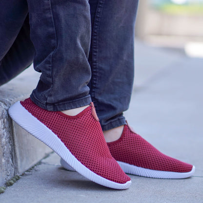 Мъжки мрежести, маратонки в цвят бордо Lenno`19 - Wine