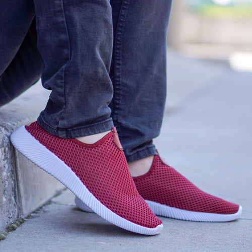 Мъжки мрежести, маратонки в цвят бордо Lenno`19 - Wine