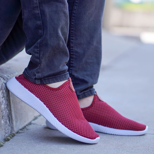 Мъжки мрежести, маратонки в цвят бордо Lenno`19 - Wine