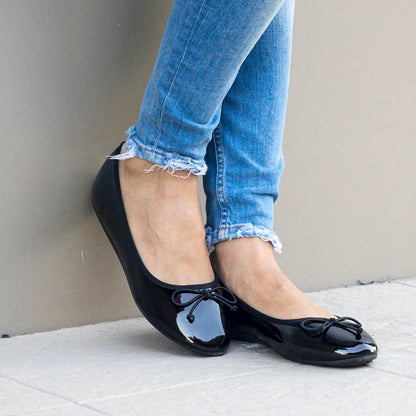 Дамски черни, лачени еспадрили - Miliya - Black