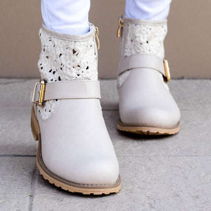 Дамски бежови боти - Mausi - Beige