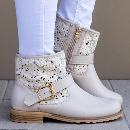 Дамски бежови боти - Mausi - Beige