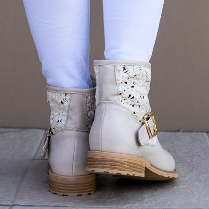 Дамски бежови боти - Mausi - Beige