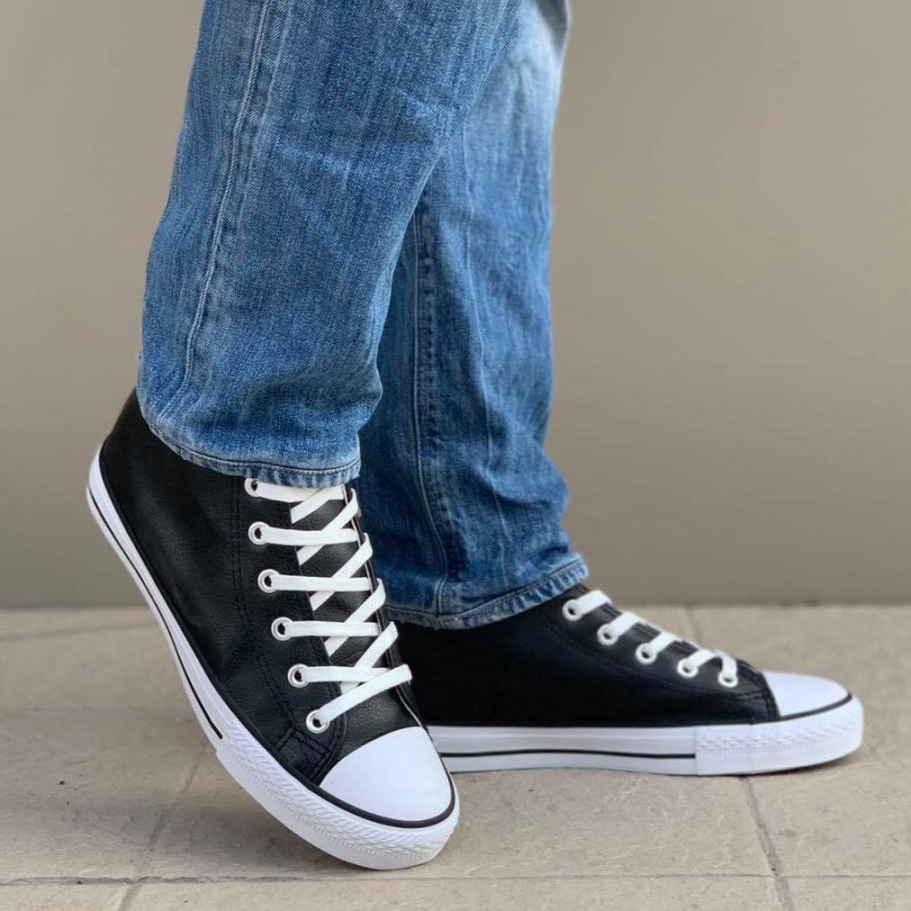 Мъжки високи черни кецове - Evan - Black