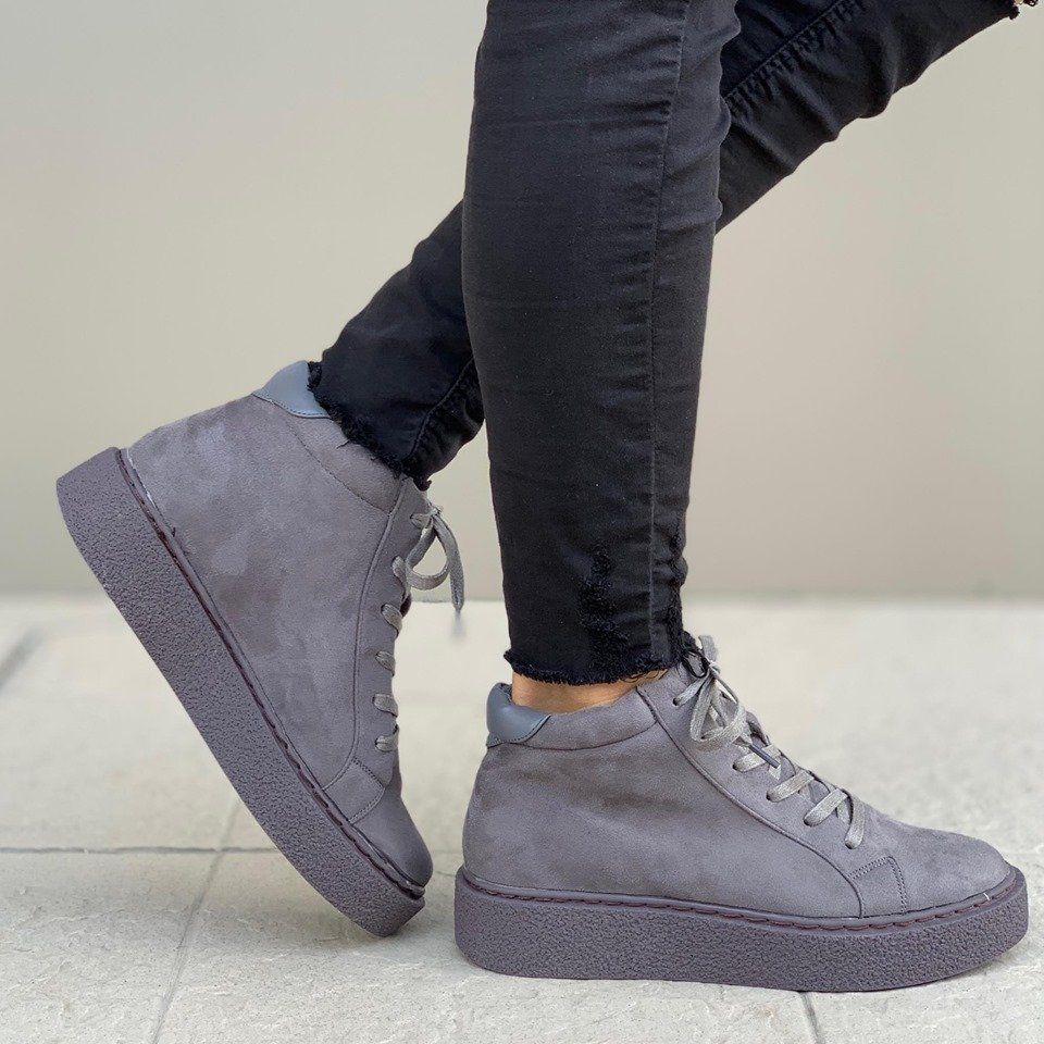 Дамски сиви боти  Seven - Grey