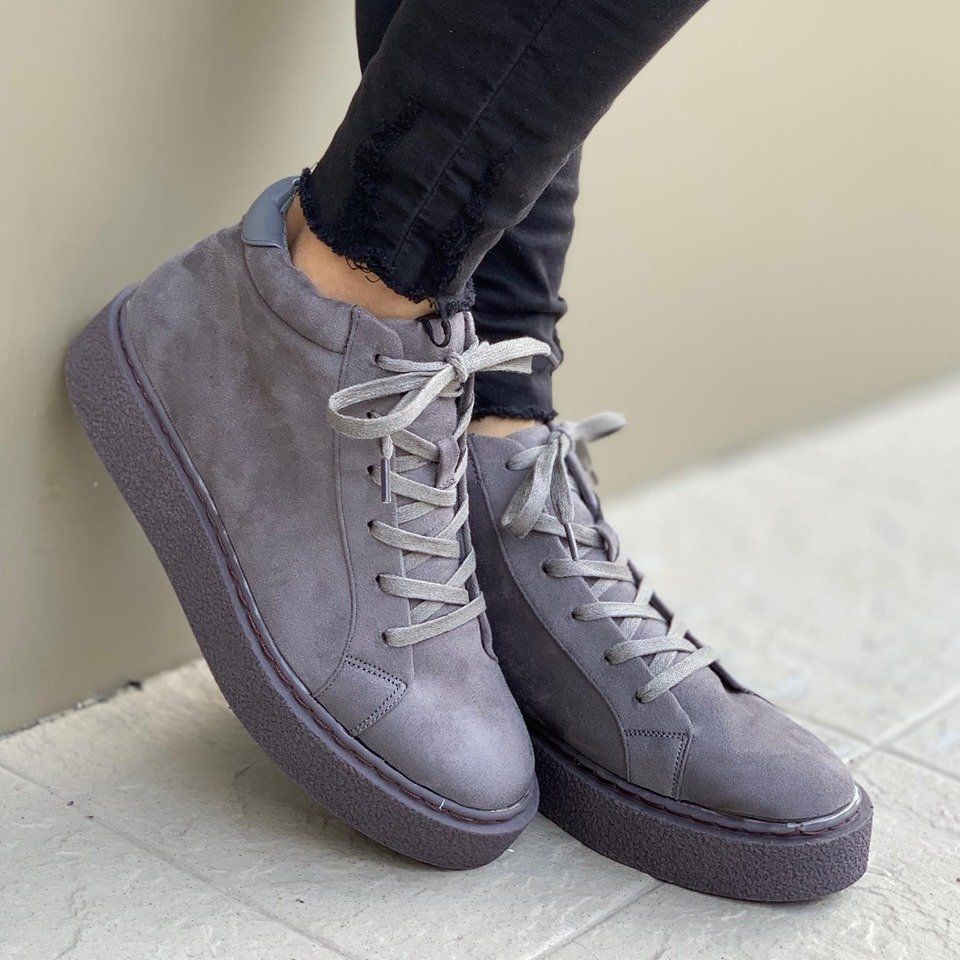 Дамски сиви боти  Seven - Grey