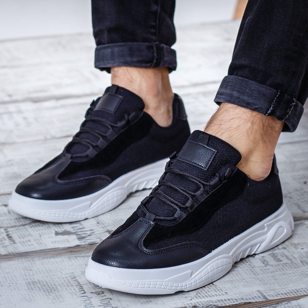 Мъжки олекотени, черни маратонки Carlos`19 -  Black