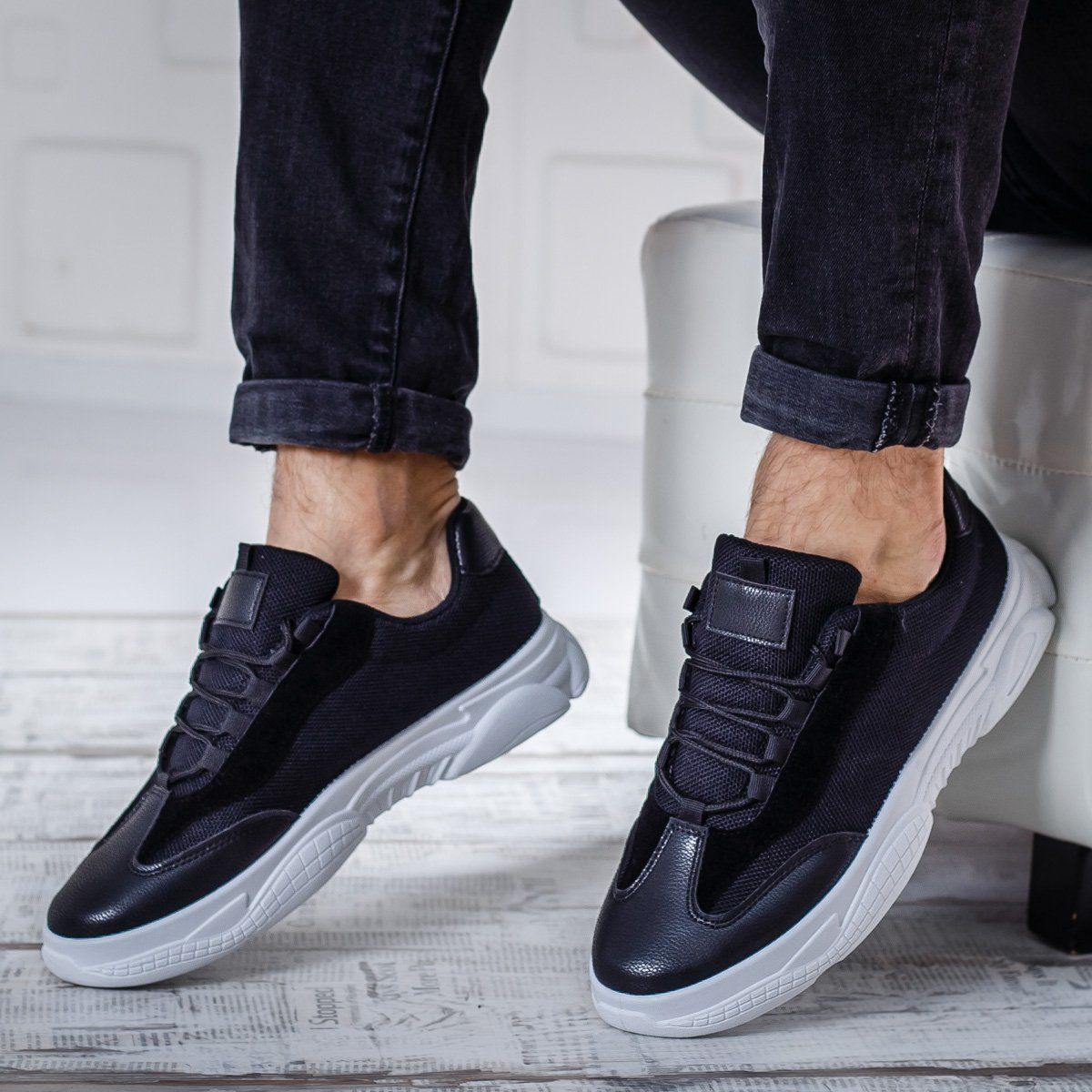 Мъжки олекотени, черни маратонки Carlos`19 -  Black