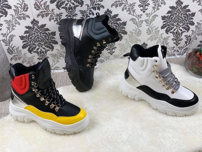 Дамски високи, бели маратонки -  Imagine - White