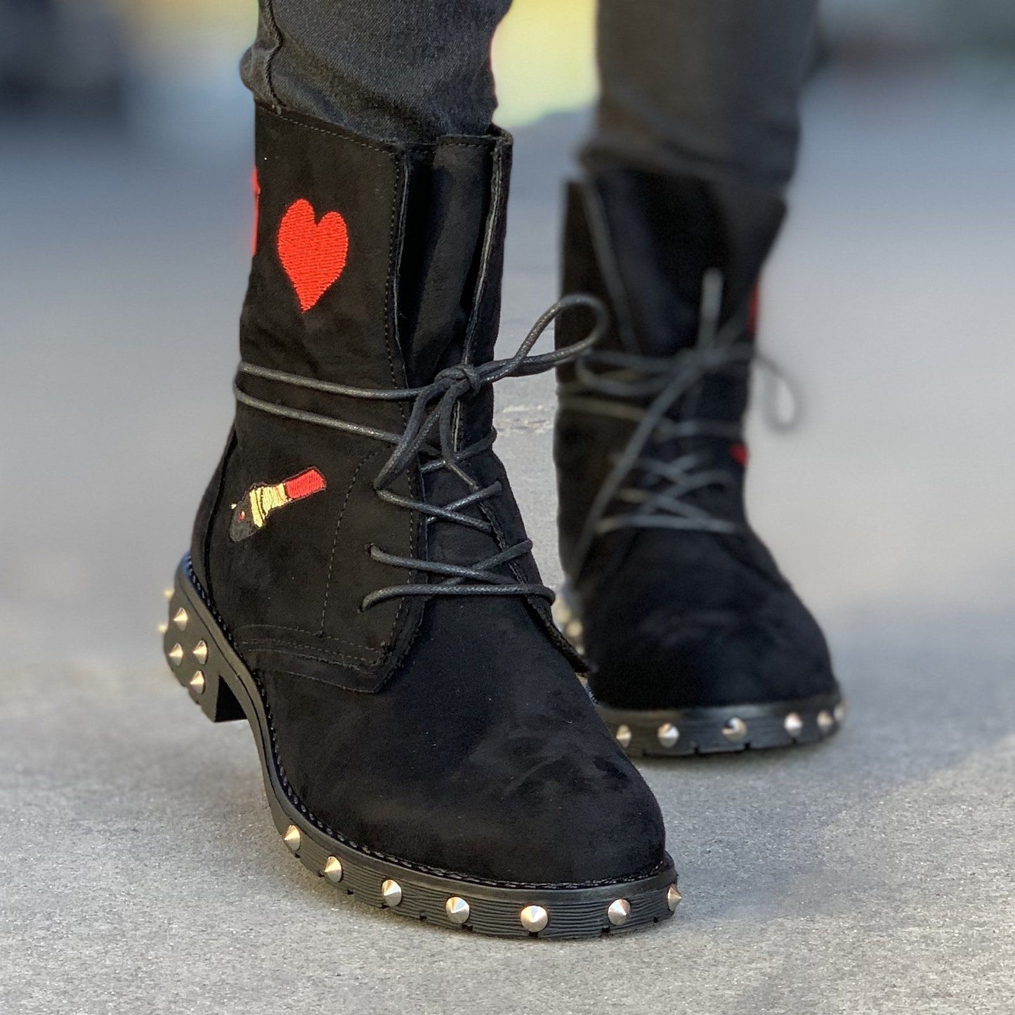 Дамски  черни боти - Ryella - Black