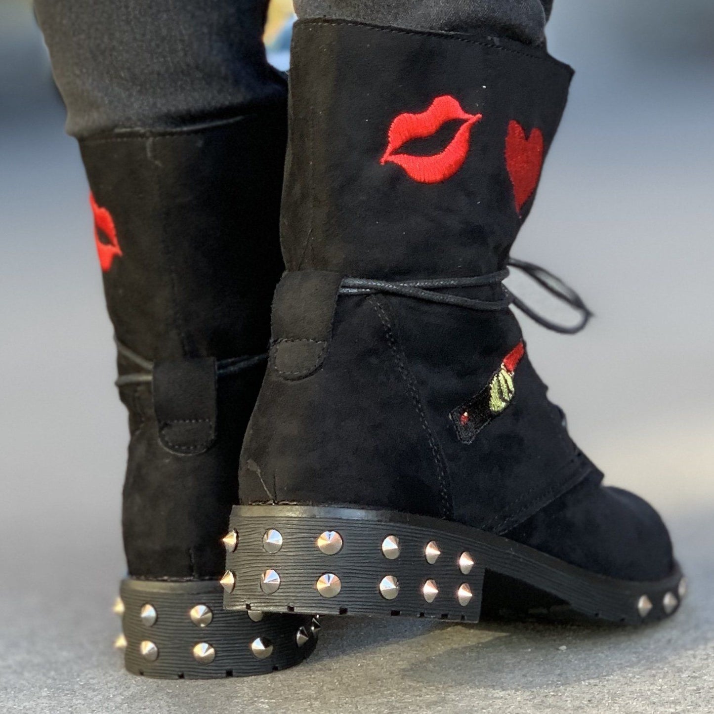 Дамски  черни боти - Ryella - Black